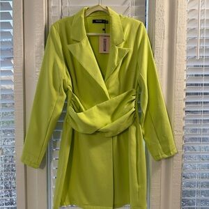 Missguided Lime Green Blazer Dress